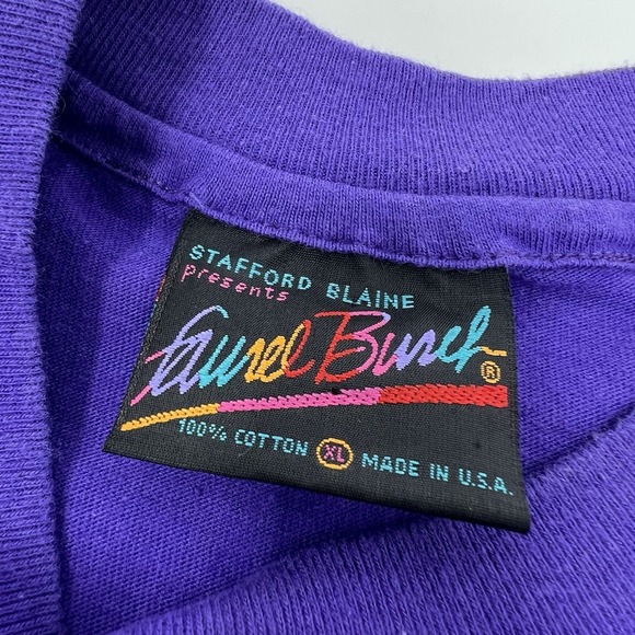 Vintage 90s Laurel Burch Pop Art Single Stitch USA Shirt Unisex XL Purple Tribal - Picture 6 of 8